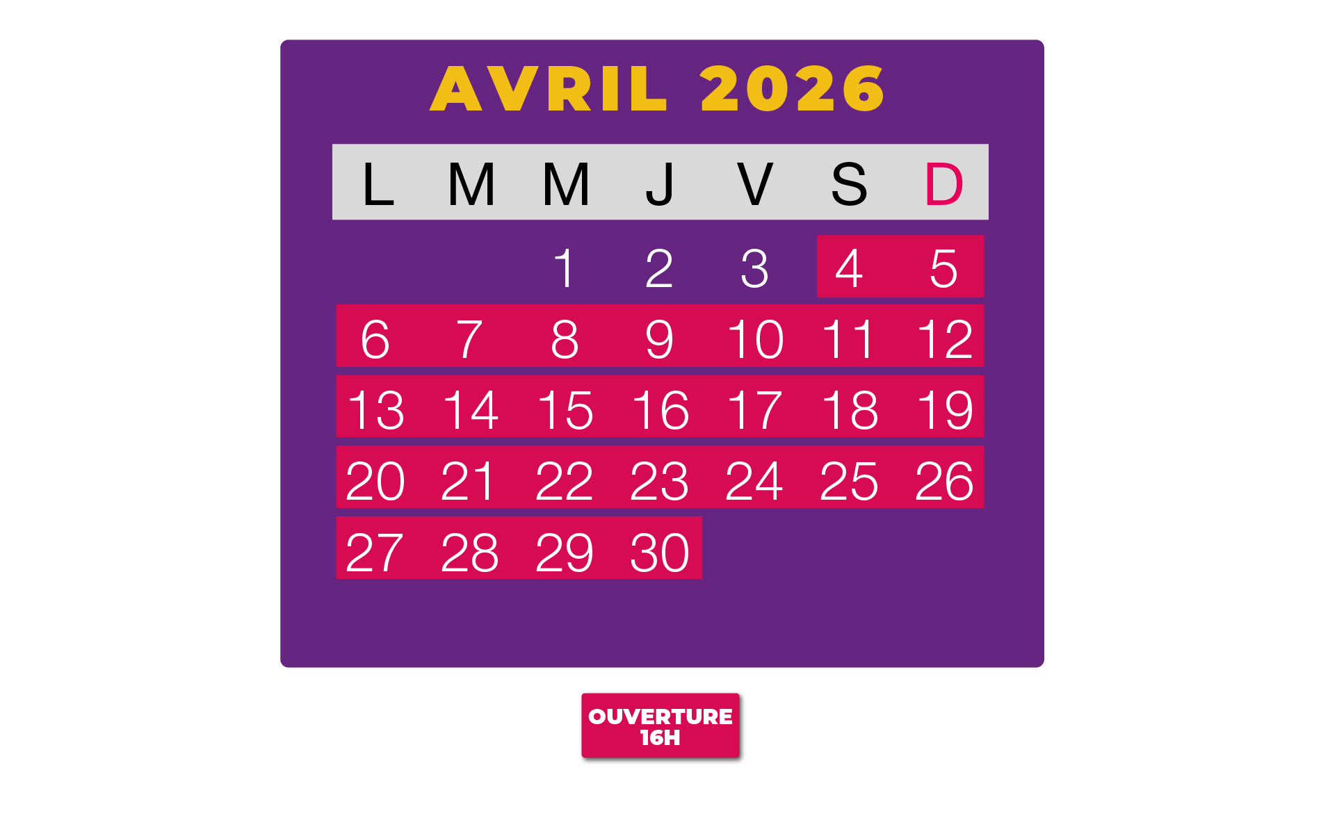 Luna Park Calendrier